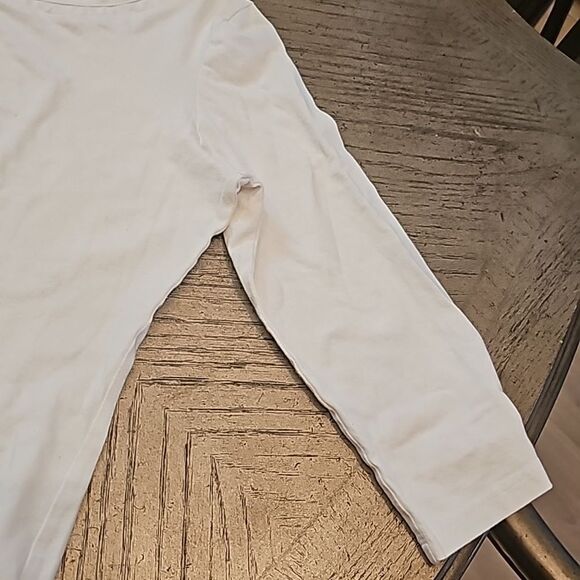 White quarter sleeve top size L Anne Klein sport - Picture 4 of 9